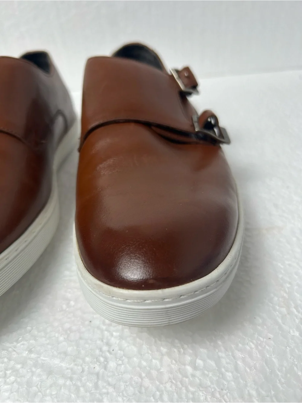 Men's Brown Double Monk Strap Leather Shoe 8.5 made in Brazil 🇧🇷